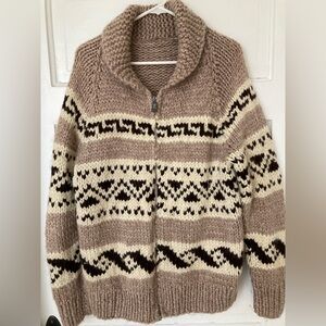 Vintage Handknit wool Cowichan or Siwash jacket/cardigan